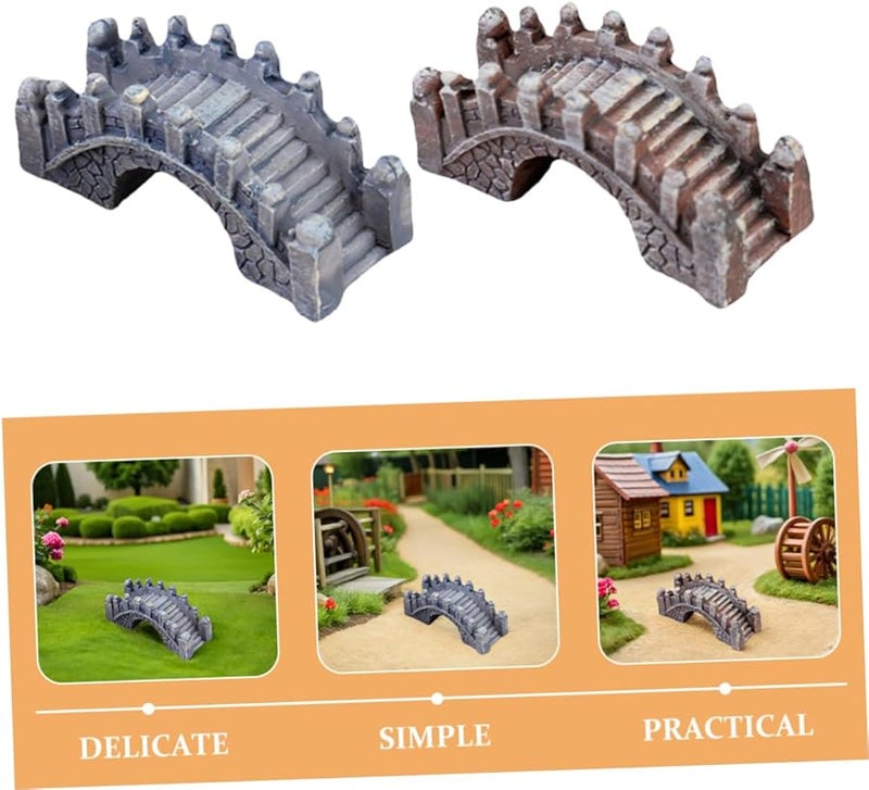 6 Pcs Asian Garden Bridge Ornaments Durable Fade Resistant Landscape Decor - Image 3